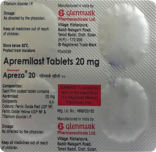 Aprezo 20mg Strip Of 4 Tablets