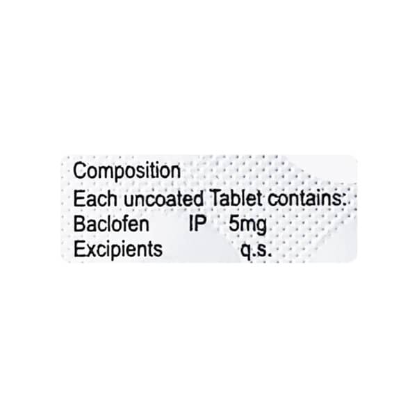 Baclotab 5Mg Strip Of 15 Tablets