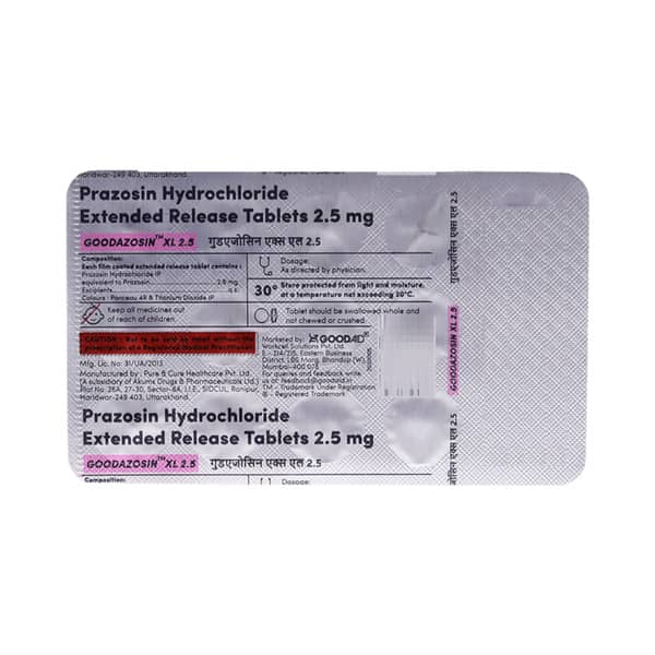 Goodazosin Xl 2.5Mg Strip Of 15 Tablets