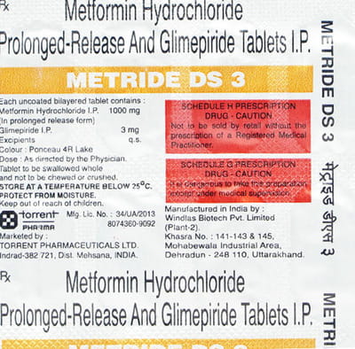 Metride Ds 3mg Strip Of 10 Tablets