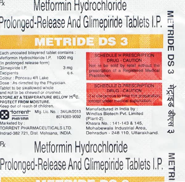 Metride Ds 3mg Strip Of 10 Tablets