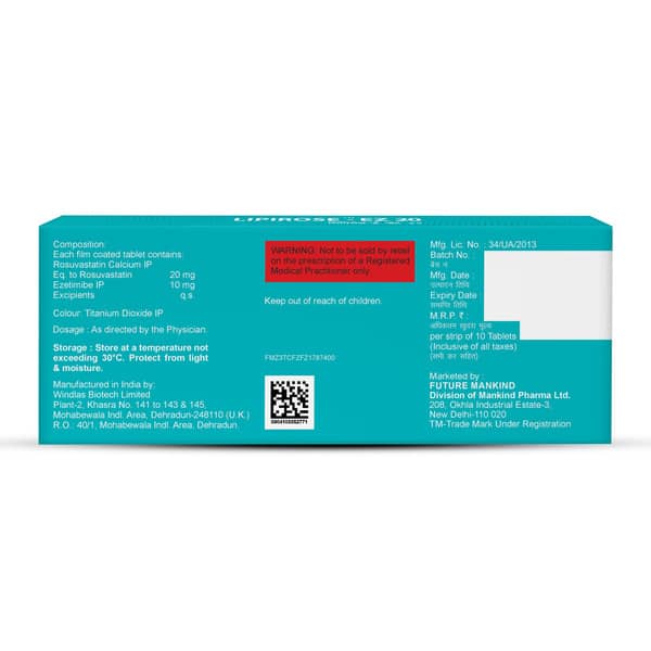 Lipirose Ez 20Mg Strip Of 10 Tablets