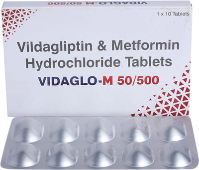 Vidaglo M 50/500mg Strip Of 10 Tablets