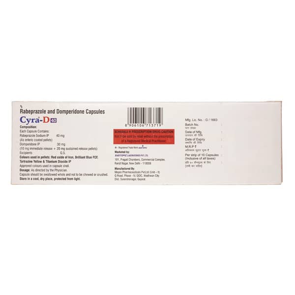 Cyra D 40mg Strip Of 10 Capsules