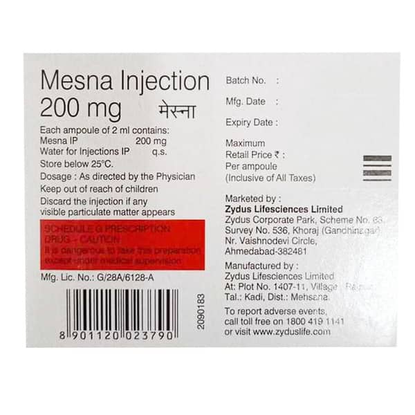Mesna 200 Mg Injection 2 Ml