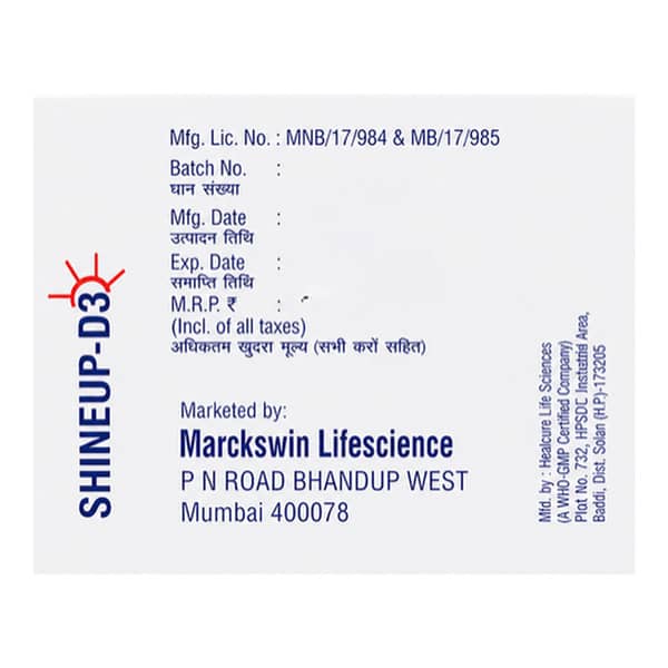 Shineup D3 Nano Shot Sugar Free Bottle Of 5Ml Oral Solution (Pack Of 4)