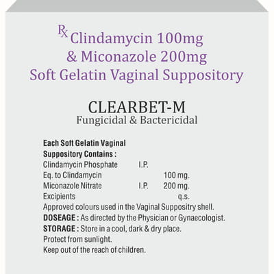 Clearbet M Strip Of 7 Vaginal Suppository