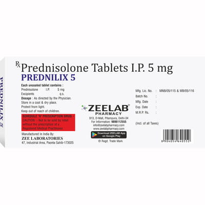 Prednilix 5mg Strip Of 10 Tablets