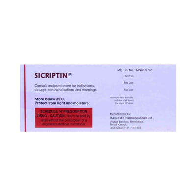 Sicriptin Usp 2.5 Mg Tablet 5