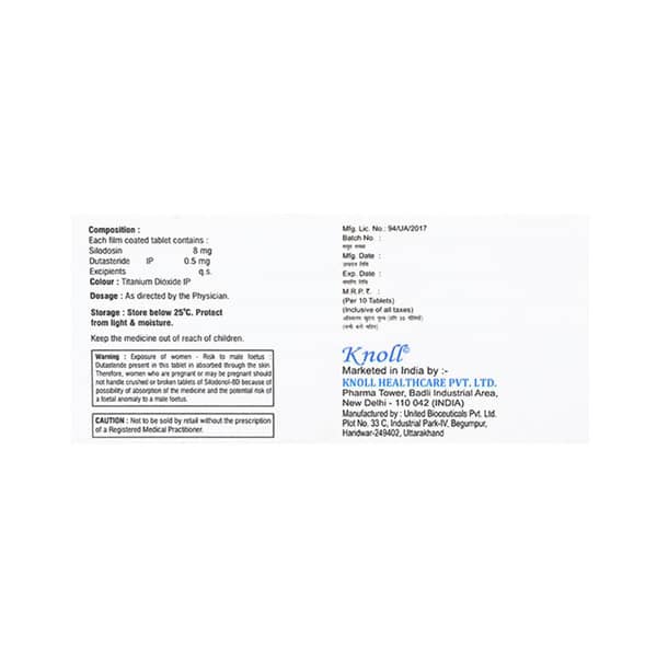 Silodonol 8d Strip Of 10 Capsules