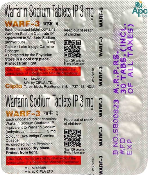 Warf 3mg Strip Of 30 Tablets