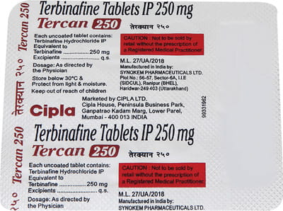 Tercan 250mg Strip Of 7 Tablets