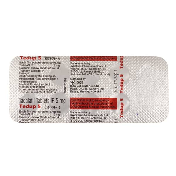 Tedup 5mg Strip Of 10 Tablets