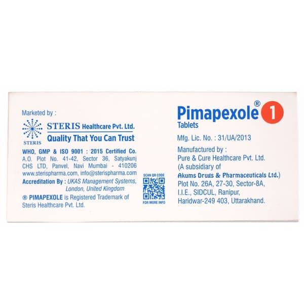 Pimapexole 1Mg Strip Of 10 Tablets