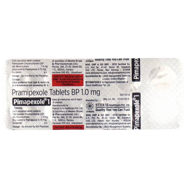 Pimapexole 1Mg Strip Of 10 Tablets