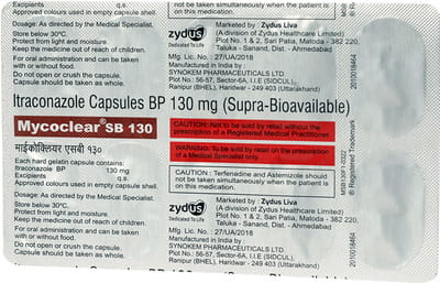 Mycoclear Sb 130mg Strip Of 10 Capsules