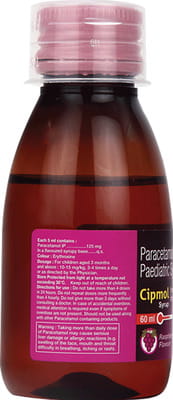 Cipmol 125mg Raspberry Flavour Bottle Of 60ml Syrup