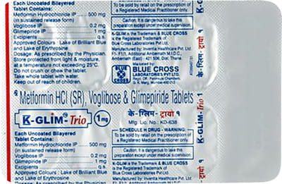 K Glim Trio 1mg Strip Of 15 Tablets