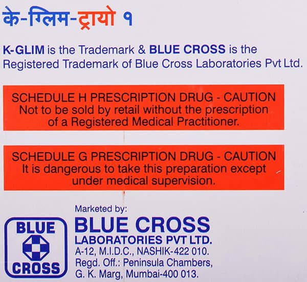 K Glim Trio 1mg Strip Of 15 Tablets