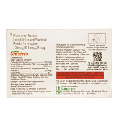 Umetrio 100mcg Strip Of 10 Inhalation Capsules (Pack Of 3)