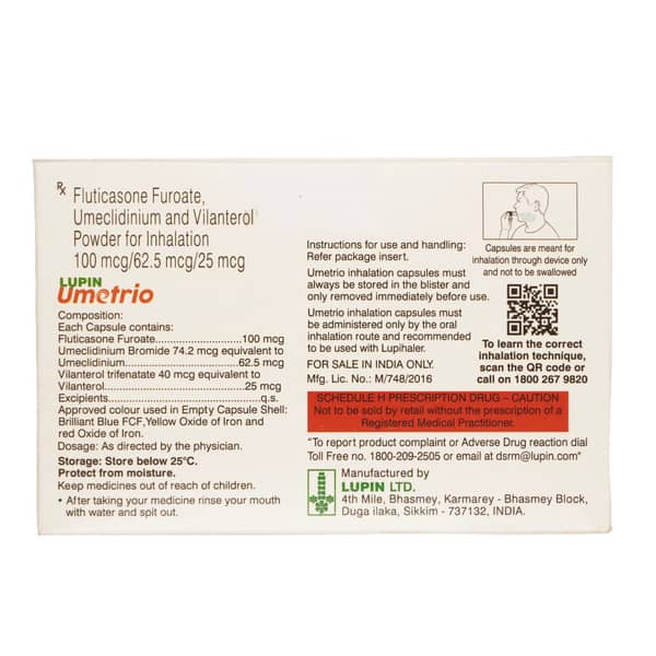 Umetrio 100mcg Strip Of 10 Inhalation Capsules (Pack Of 3)