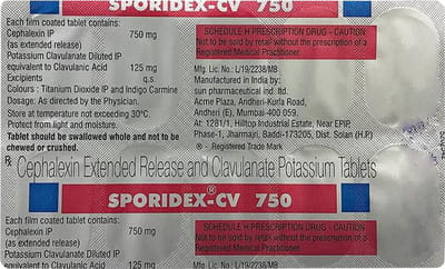 Sporidex Cv 750mg Strip Of 10 Tablets