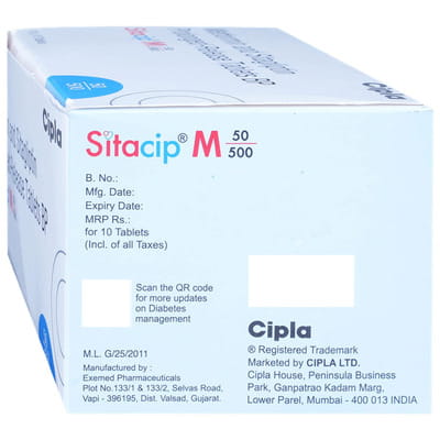 Sitacip M 50/500mg Strip Of 10 Tablets