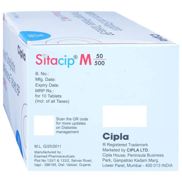 Sitacip M 50/500mg Strip Of 10 Tablets