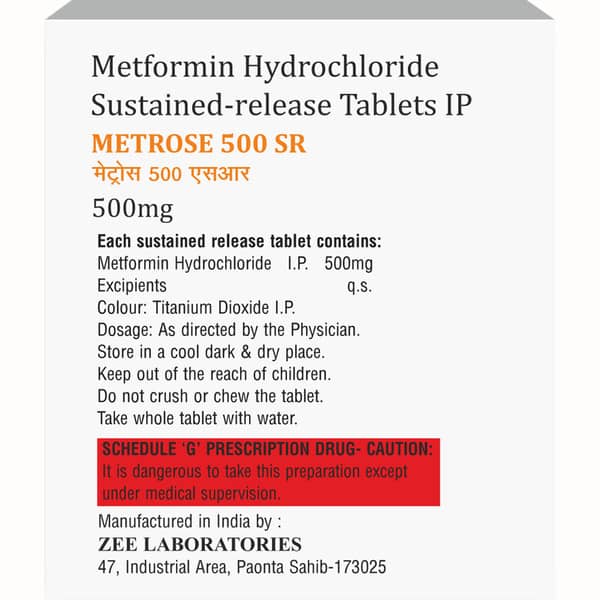 Metrose 500mg Sr Strip Of 10 Tablets