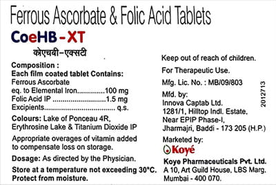 Coehb Xt Strip Of 10 Tablets