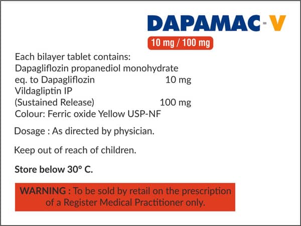 Dapamac V 10/100mg Strip Of 10 Tablets
