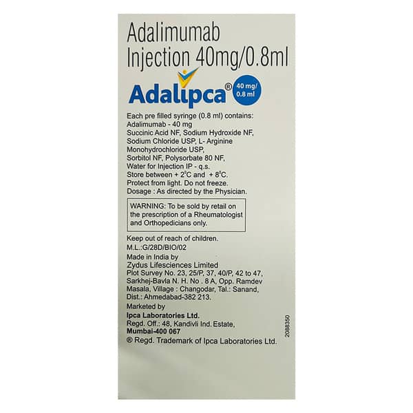 Adalipca 40Mg Pre Filled Syringe Of 0.8Ml Injection