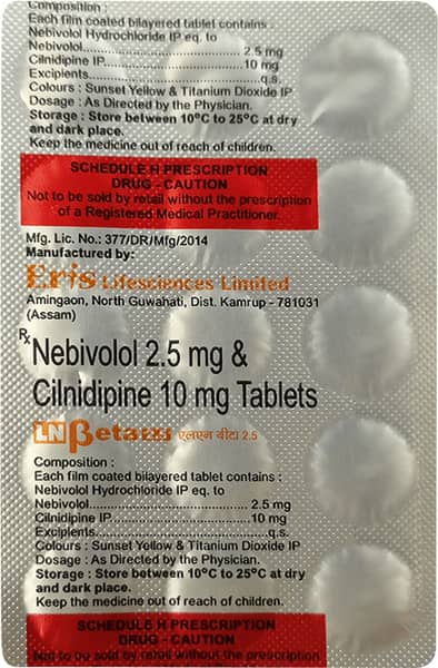 Ln Beta 2.5mg Strip Of Strip Of 15 Tablets