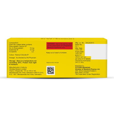 Lipirose Ez 10mg Strip Of 10 Tablets