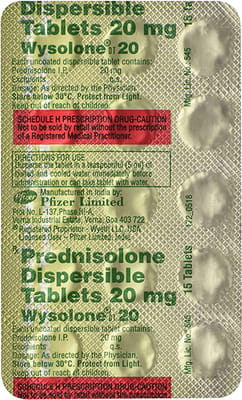 Wysolone Dt 20mg Strip Of 15 Tablets