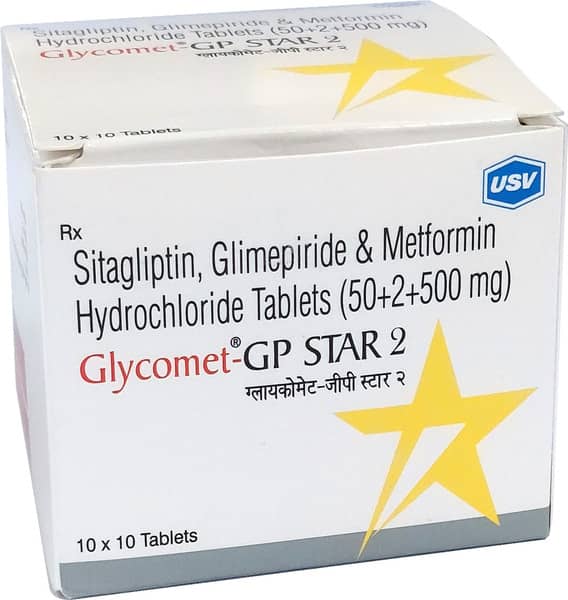 Glycomet Gp Star 2mg Strip Of 10 Tablets