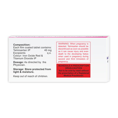 Telmiset 40mg Strip Of 10 Tablets