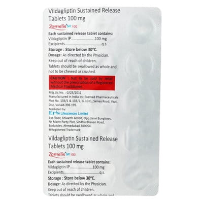 Zomelis Sr 100mg Strip Of 15 Tablets