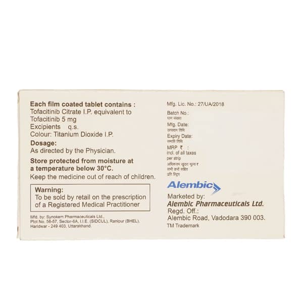 Tofalembic 5Mg Strip Of 14 Tablets