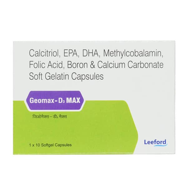 Geomax D3 Max Strip Of 10 Softgel Capsules