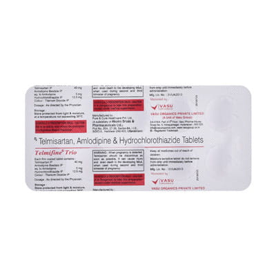 Telmifine Trio 40mg Strip Of 10 Tablets