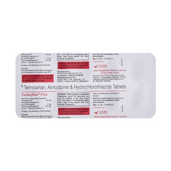 Telmifine Trio 40mg Strip Of 10 Tablets