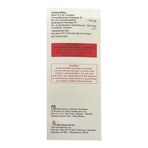 Combimist L 1.25Mg/500Mcg Bottle Of 2.5Ml Respules