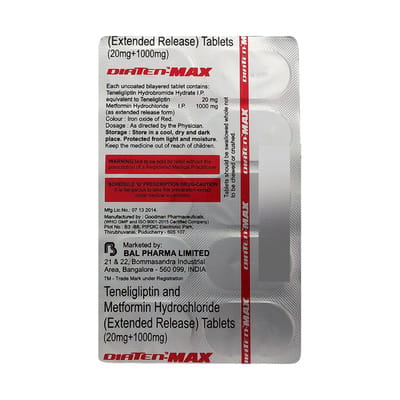 Diaten Max 20/1000mg Strip Of 10 Tablets