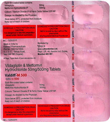 Valdiff M 500mg Strip Of 15 Tablets