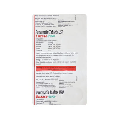 Enzase 25000 Strip Of 10 Capsules