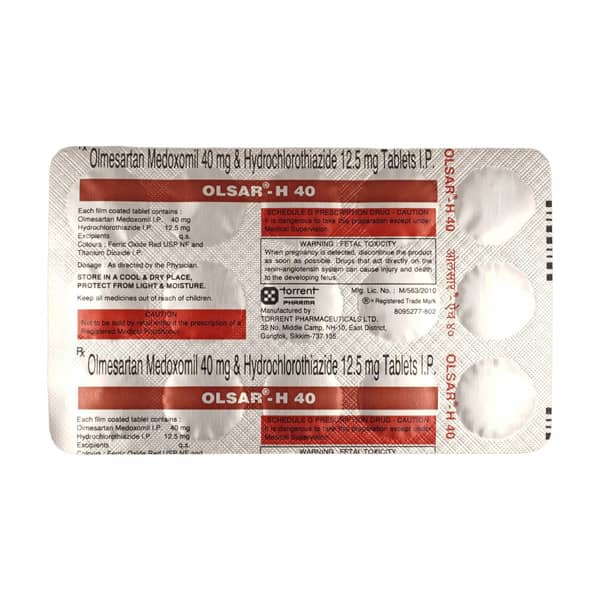 Olsar H 40mg Strip Of 15 Tablets