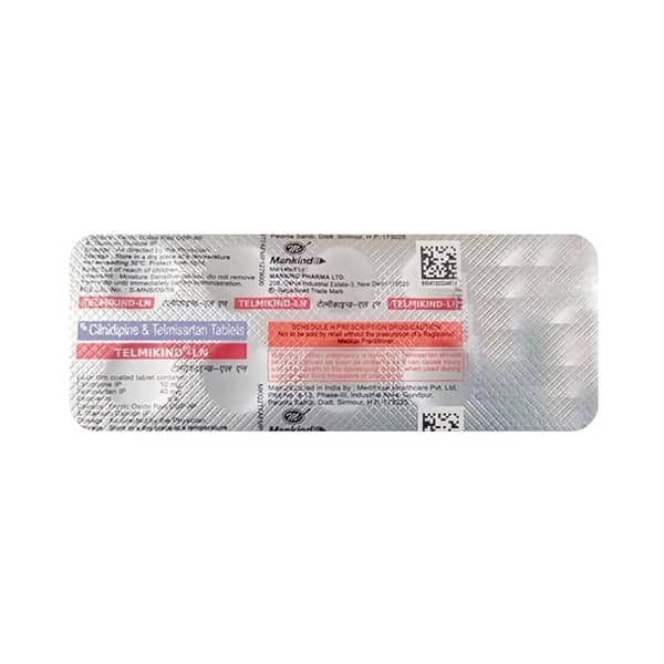 Telmikind Ln 40/10mg Strip Of 10 Tablets