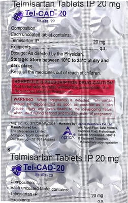 Tel Cad 20mg Strip Of 15 Tablets