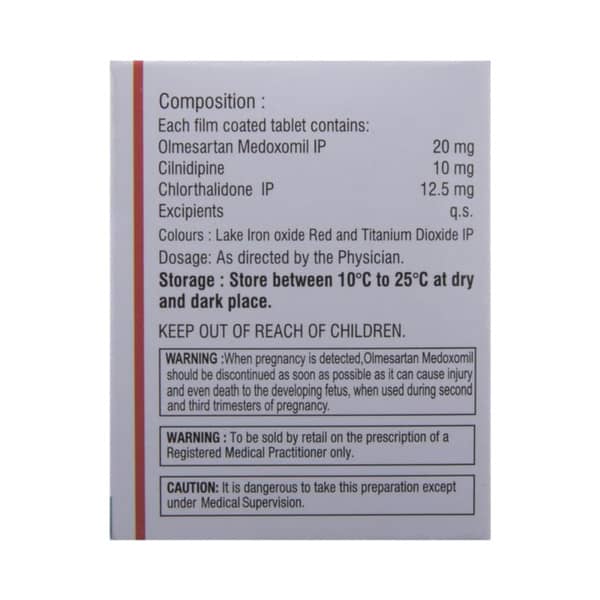Olmin Trio 20/10/12.5Mg Strip Of 15 Tablets